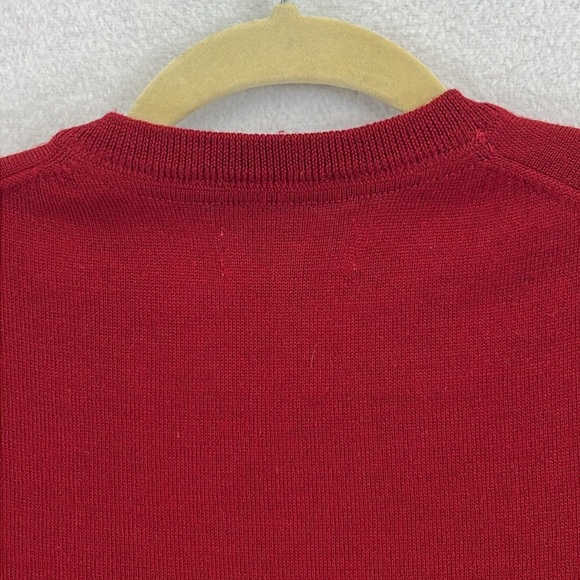 Club Room Men’s Sweater Size M Red V-Neck Pullover Wool/Acrylic Blend - Picture 8 of 12